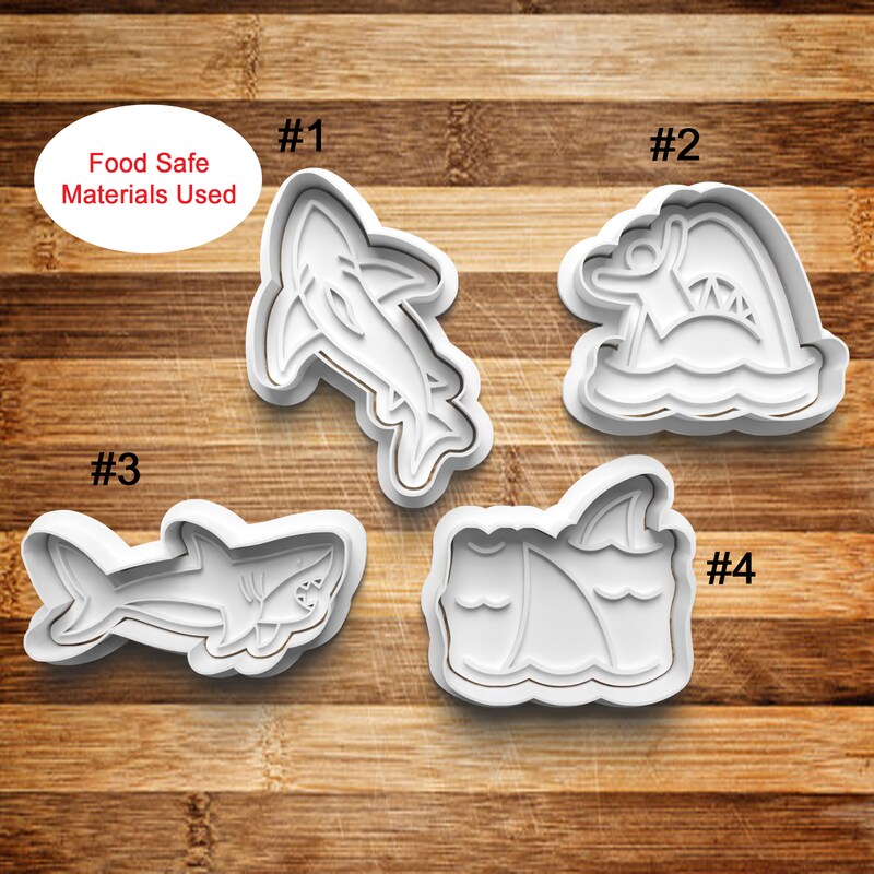 Sharks Cookie Cutter | Cookie Stamp | Cookie Embosser | Cookie Fondant | Clay Stamp | Clay Earring Cutter | 3D Printed |